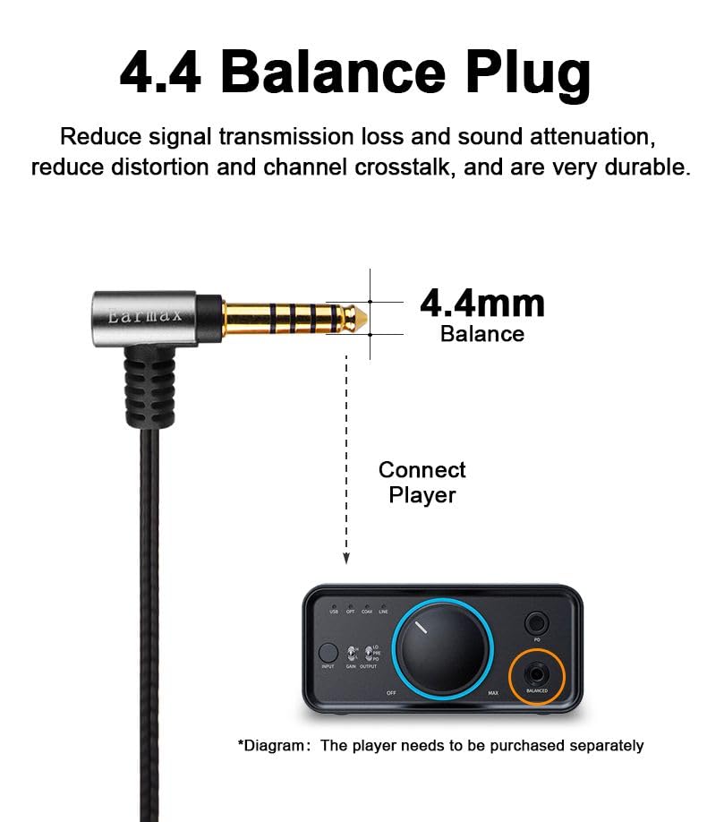 Amazon | Earmax 4.4mm 3.5mm 2.5mm - 2ピン 6N OCCバランスケーブル 4